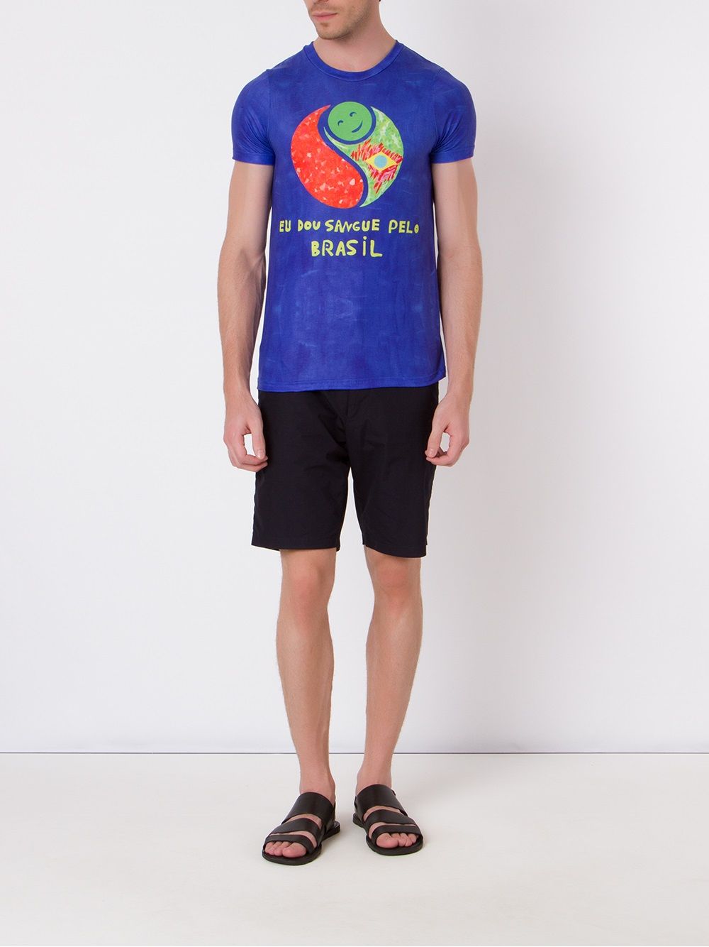Shop Amir Slama Graphic-print T-shirt In Blue