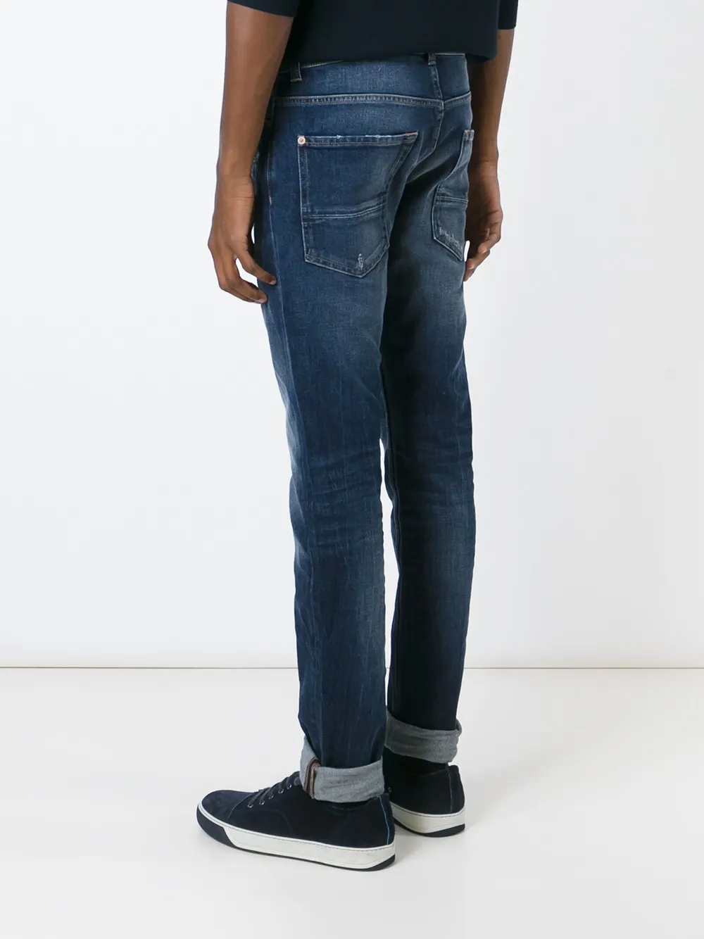 7 For All Mankind stone washed slim fit jeans Blauw