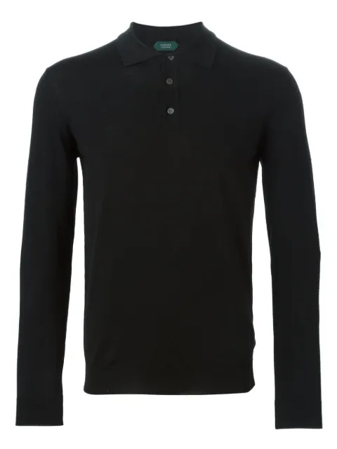 Zanone Poloshirt mit langen Ärmeln