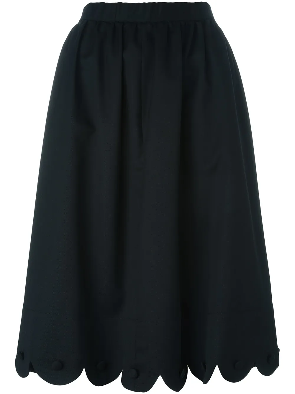 Comme Des Garcons Girl Scalloped Skirt In Black