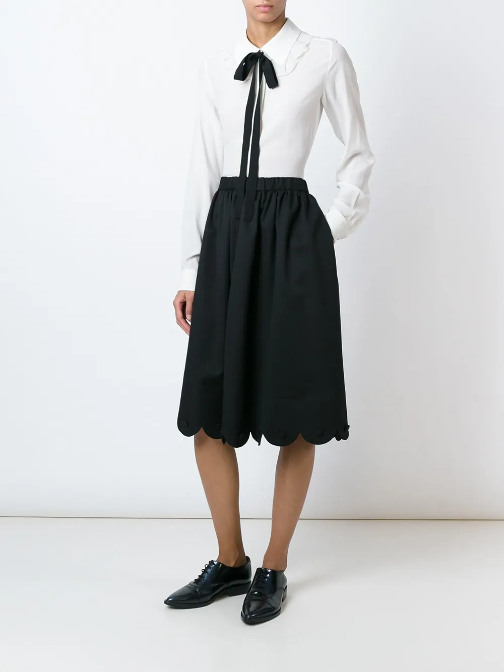 Comme Des Garçons Girl scalloped skirt - Zwart