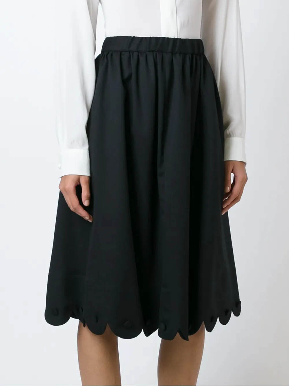 Comme Des Garcons Girl Scalloped Skirt In Black