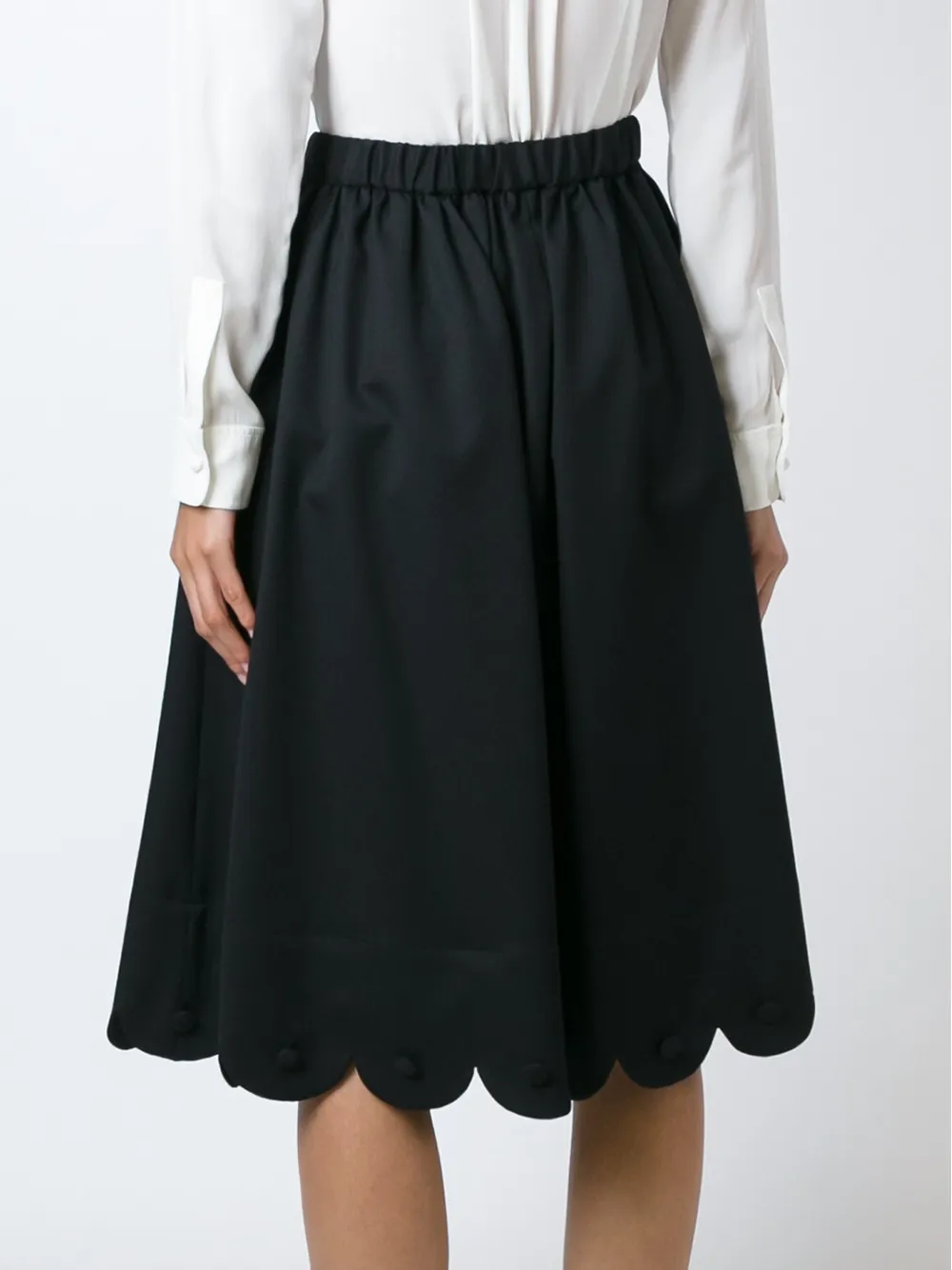 Comme Des Garcons Girl Scalloped Skirt In Black