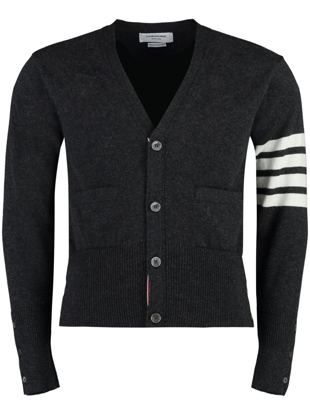 Thom Browne 4-Bar Classic V-neck cardigan - Grey