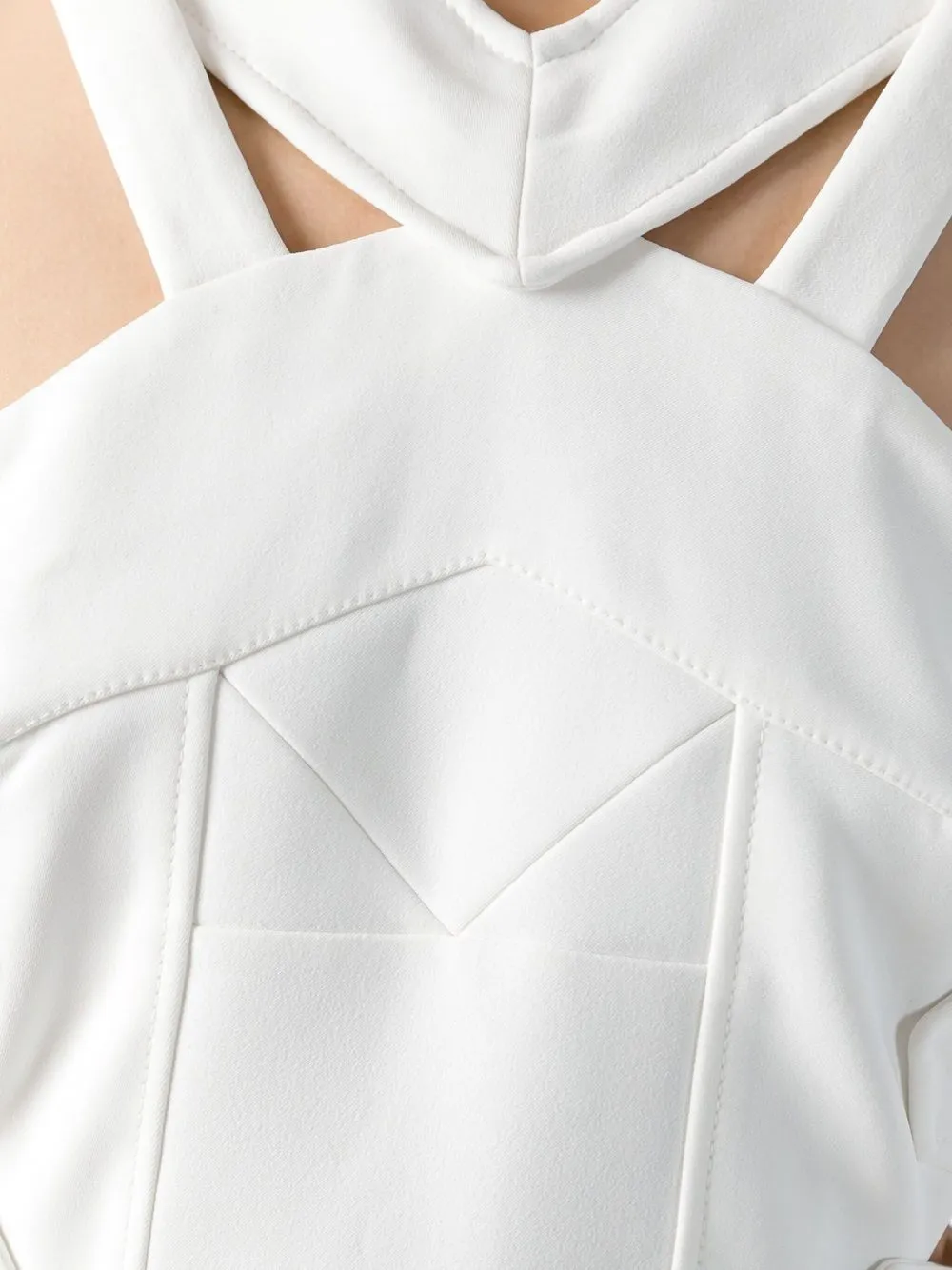 Roland Mouret Halterneck Dress In Neutral