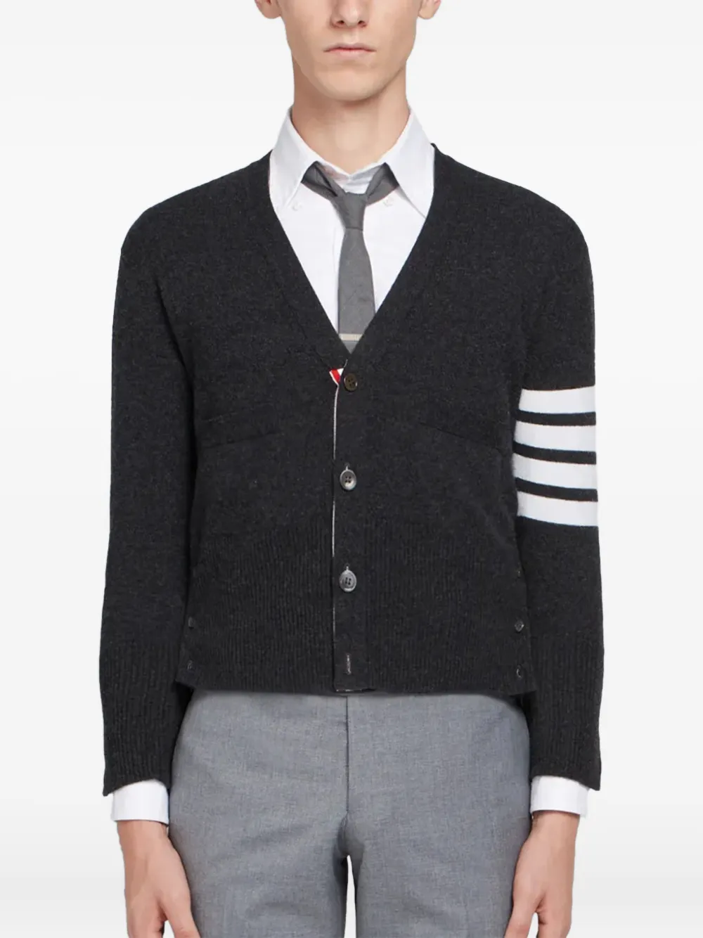 4-Bar Stripe cashmere cardigan