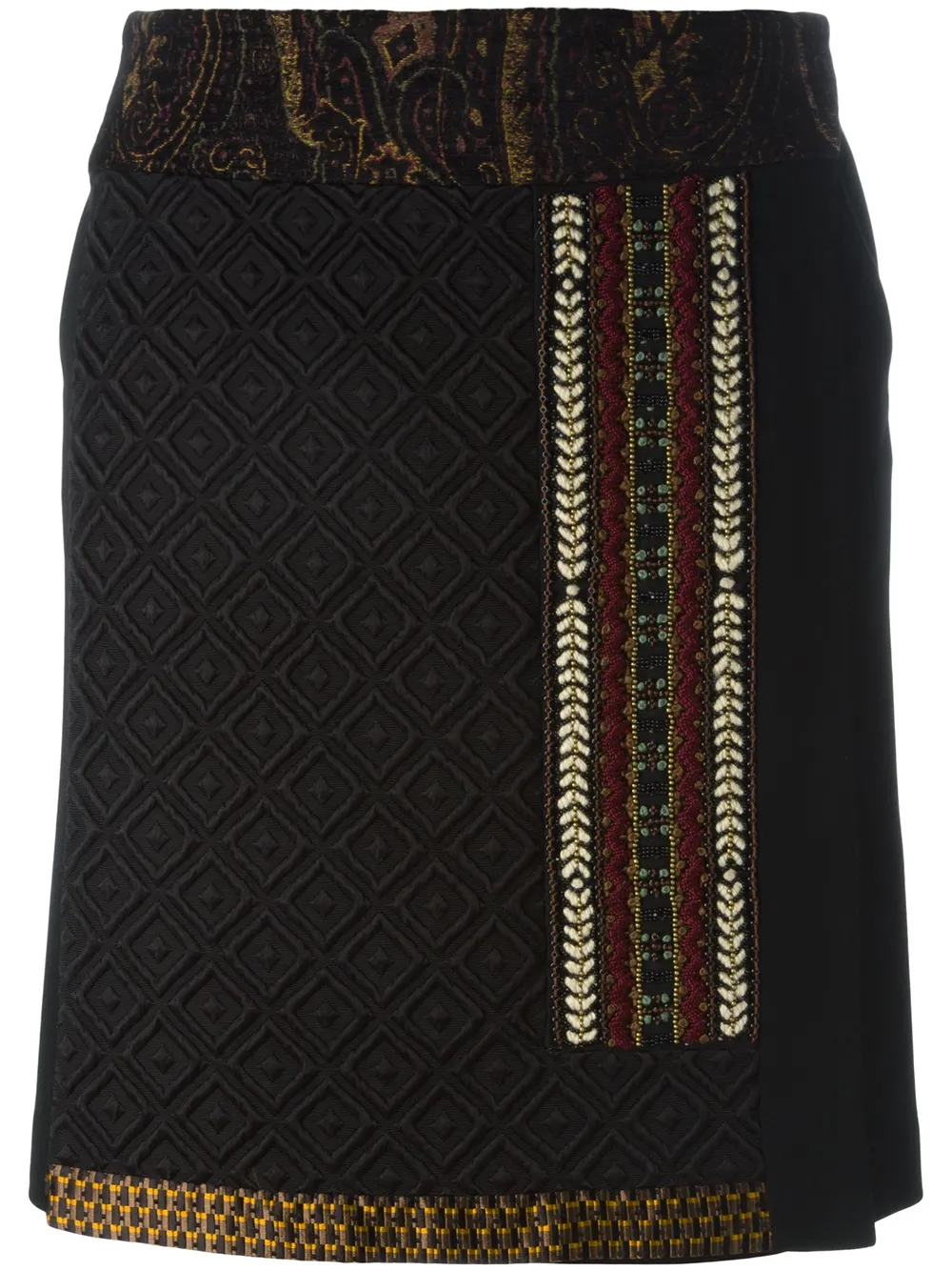 Etro Wool And Silk Skirt In Black