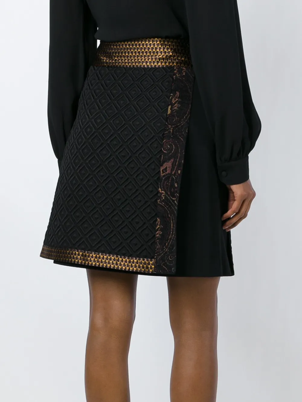 Etro Wool And Silk Skirt In Black