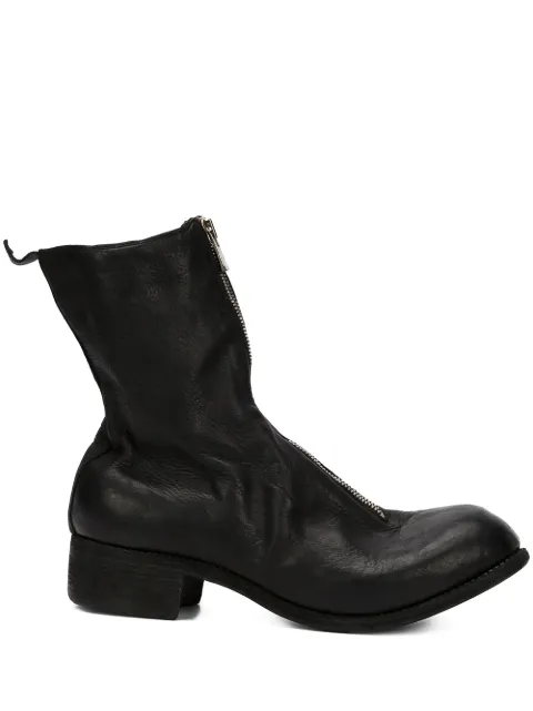 Guidi distressed zip-up boots