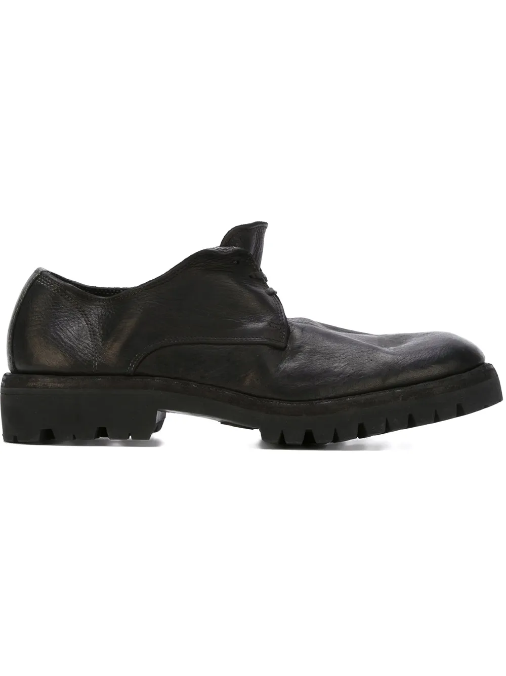 Guidi ridged sole lace-up shoes Black