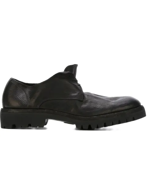 Guidi ridged sole lace-up shoes