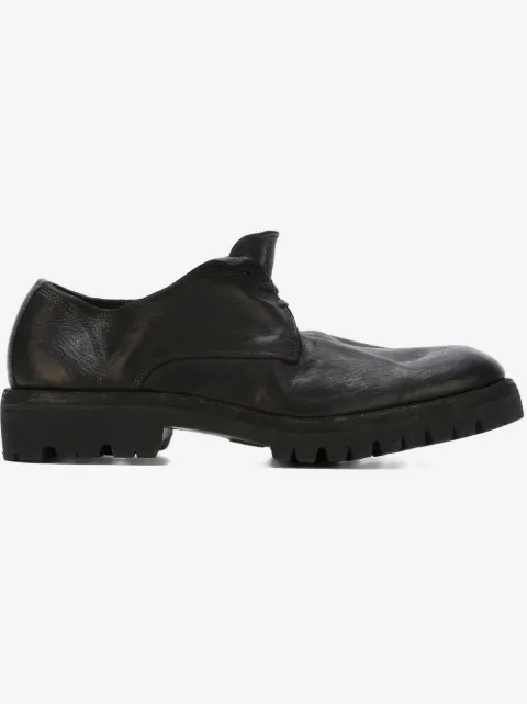 Guidi ridged sole lace-up derby shoes