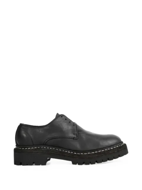 Guidi ridged sole lace-up derby shoes