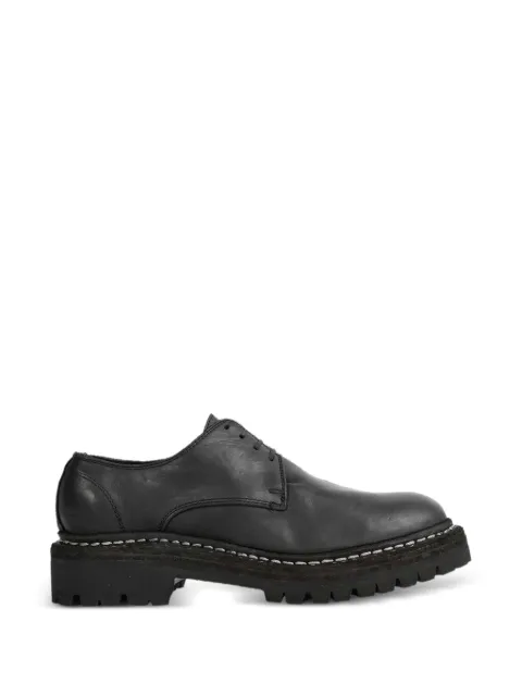 Guidi ridged sole lace-up derby shoes