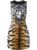 Roberto Cavalli tiger and floral print dress - Neutrals