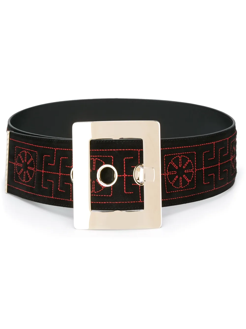 Versace '#greek' Velvet Belt In Black