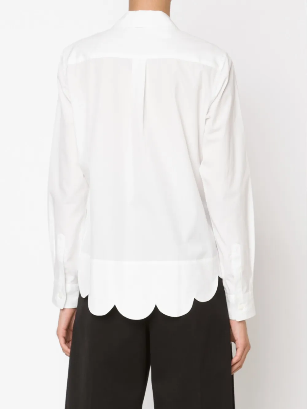 Comme Des Garcons Girl Wave Trim Shirt In White