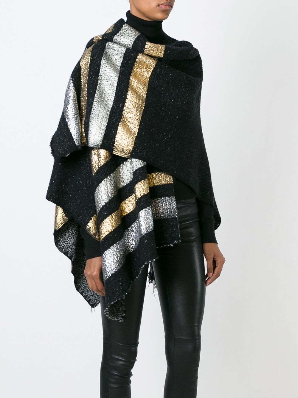 Ermanno Gallamini Striped Cardigan In Black