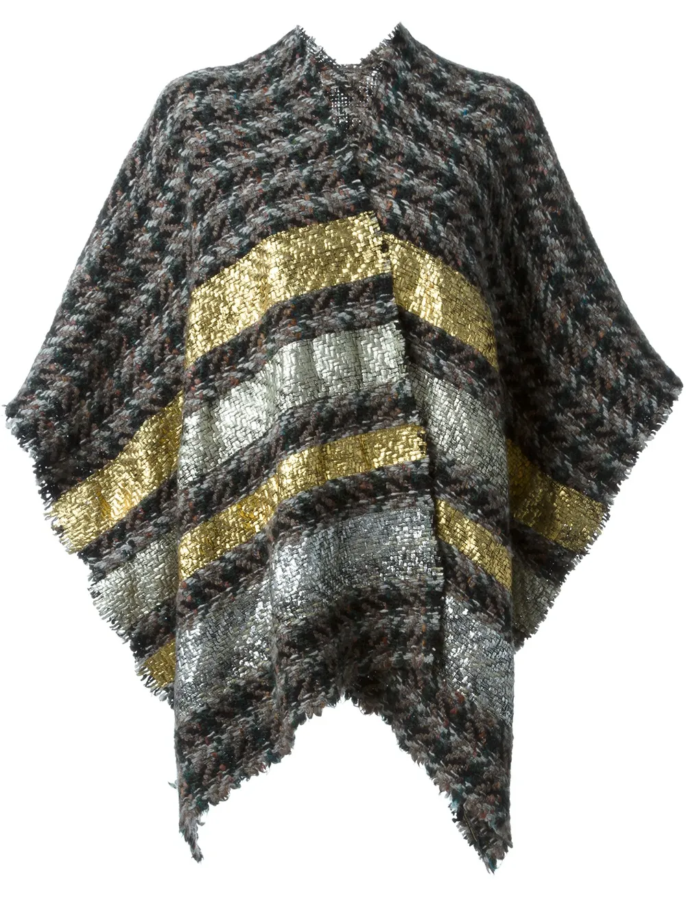 Ermanno Gallamini striped cape | Black | Image 1