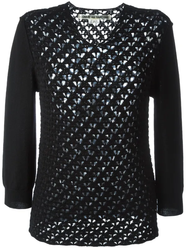 Comme des Garçons Loose Knit Sweater in Black