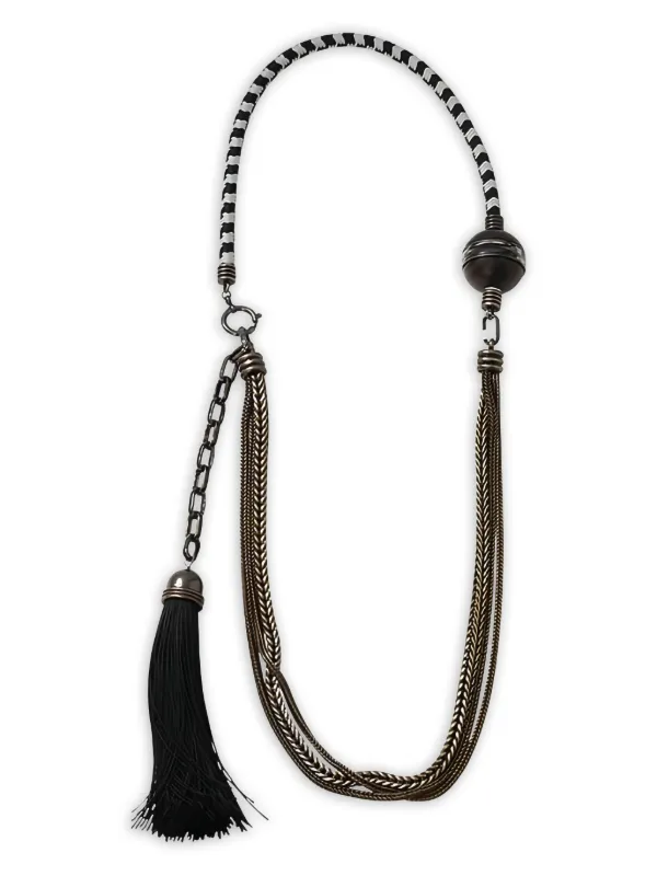 Lanvin Vita Long Necklace in Black