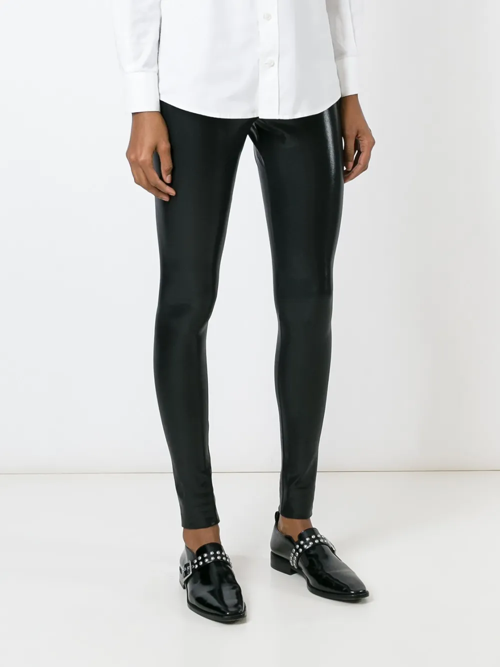 Junya Watanabe Varnished Leggings In Black