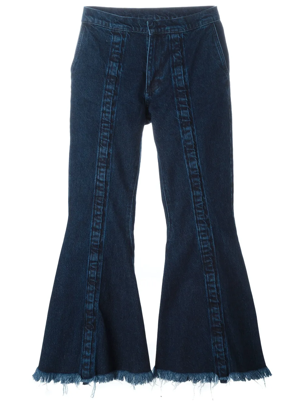 Marques' Almeida Frayed Hem Flared Jeans In Blue