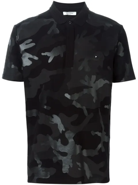 valentino camo polo shirt