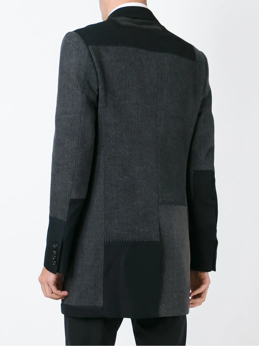 Junya Watanabe MAN panelled double breasted coat Zwart