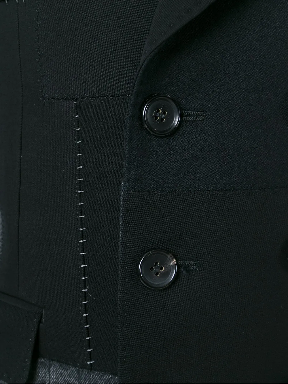 Junya Watanabe MAN panelled double breasted coat Zwart