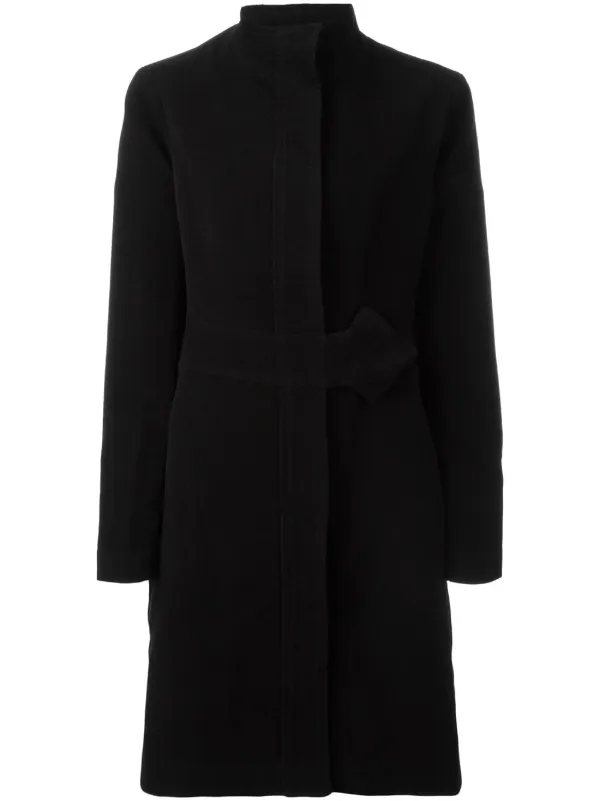 funnel neck wrap coat