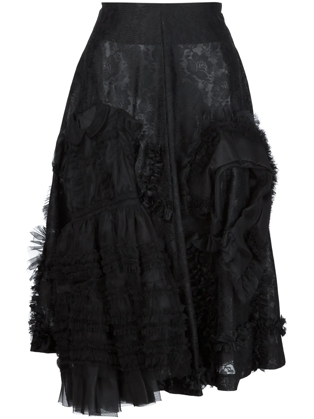 Comme Des Garçons ruffled floral lace skirt | Black | Image 1