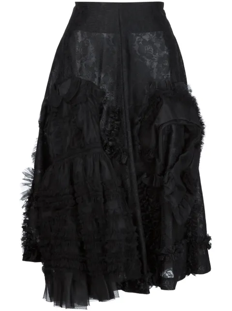 Comme Des Garçons ruffled floral lace skirt