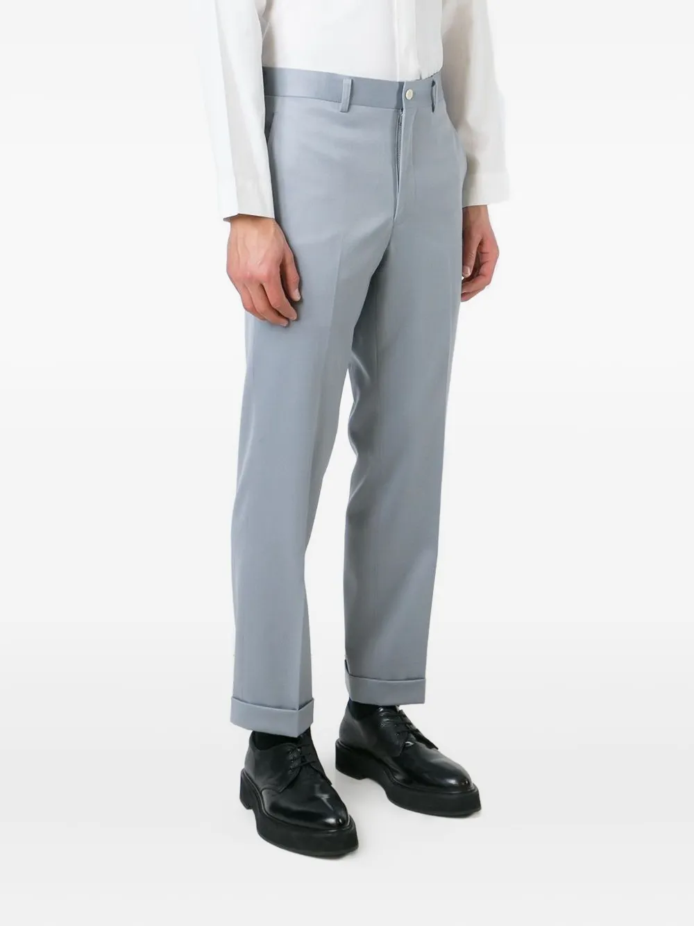 Comme Des Garçons Homme Deux Cropped Trousers In Gray
