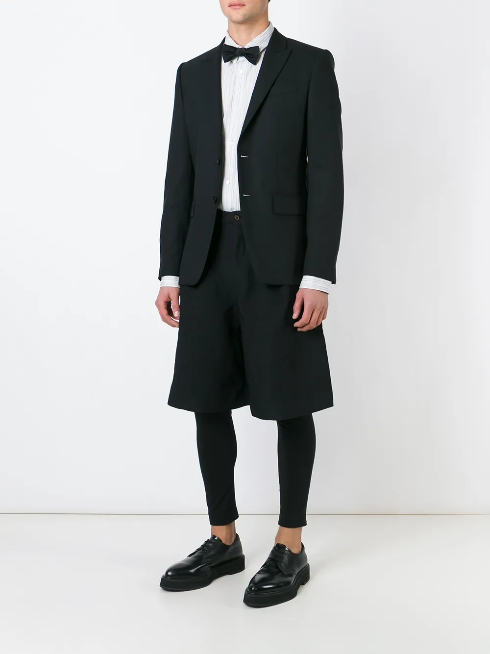 Comme des Garçons Homme Plus pleated detail bermuda shorts - Zwart