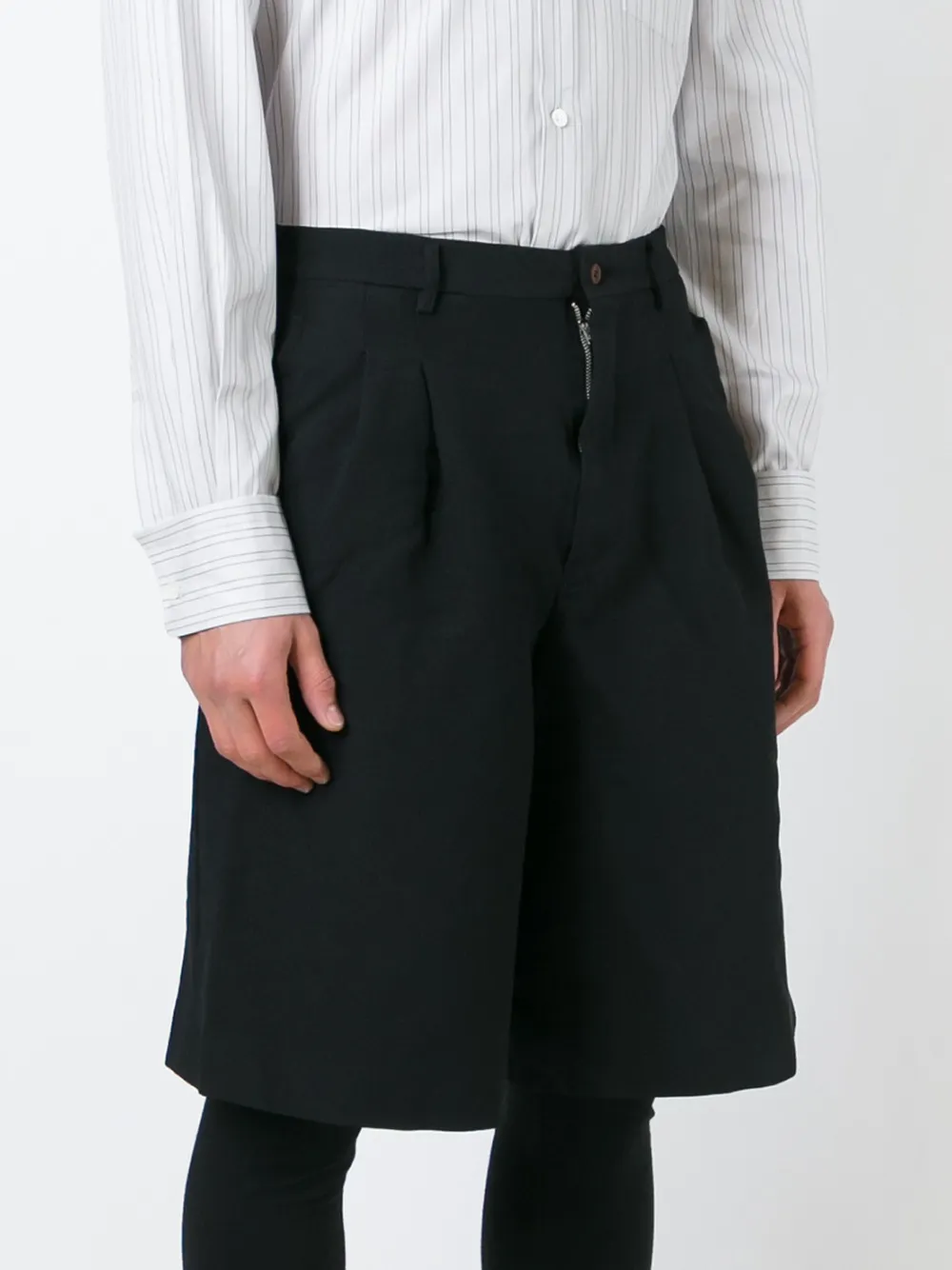 Comme Des Garçons Homme Deux Pleated Detail Bermuda Shorts In Black
