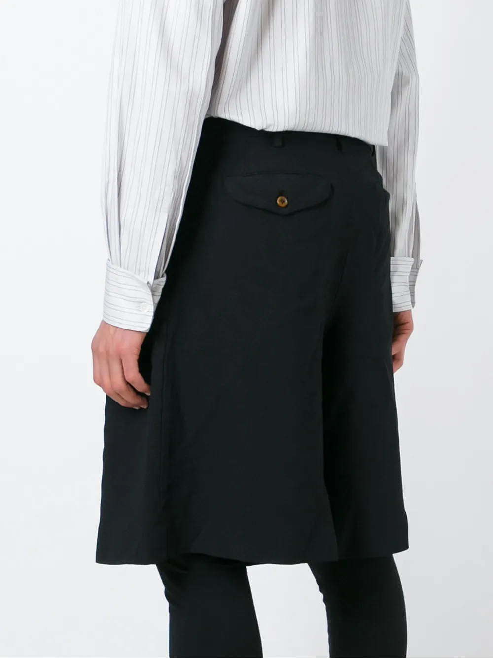 Comme Des Garçons Homme Deux Pleated Detail Bermuda Shorts In Black