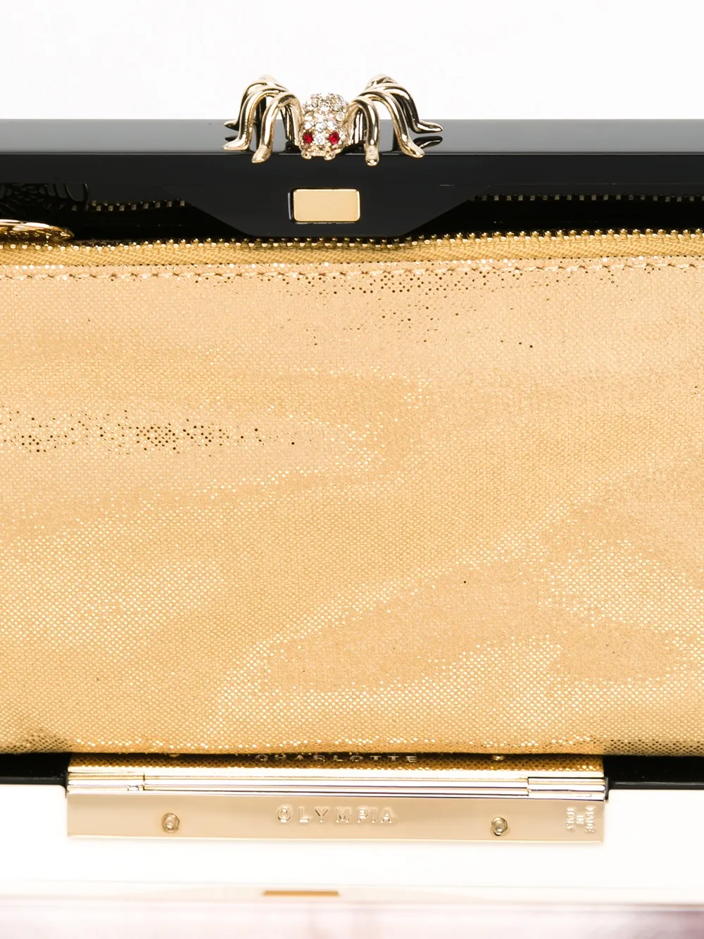 Charlotte Olympia clutch met 'Pandora' pug print Beige