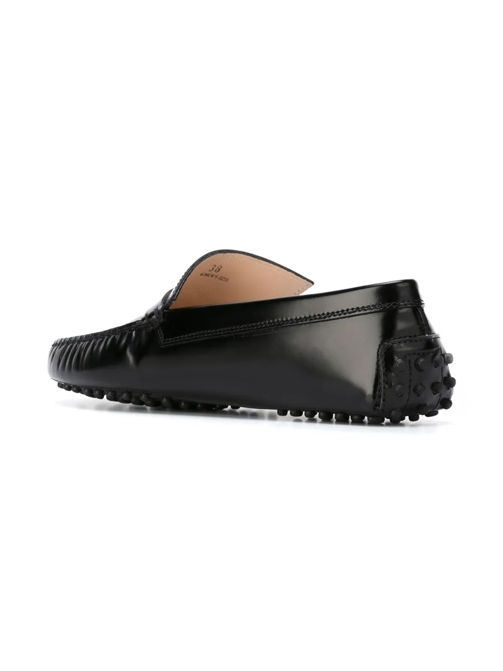 Tod's asymmetric tong driving shoes Zwart