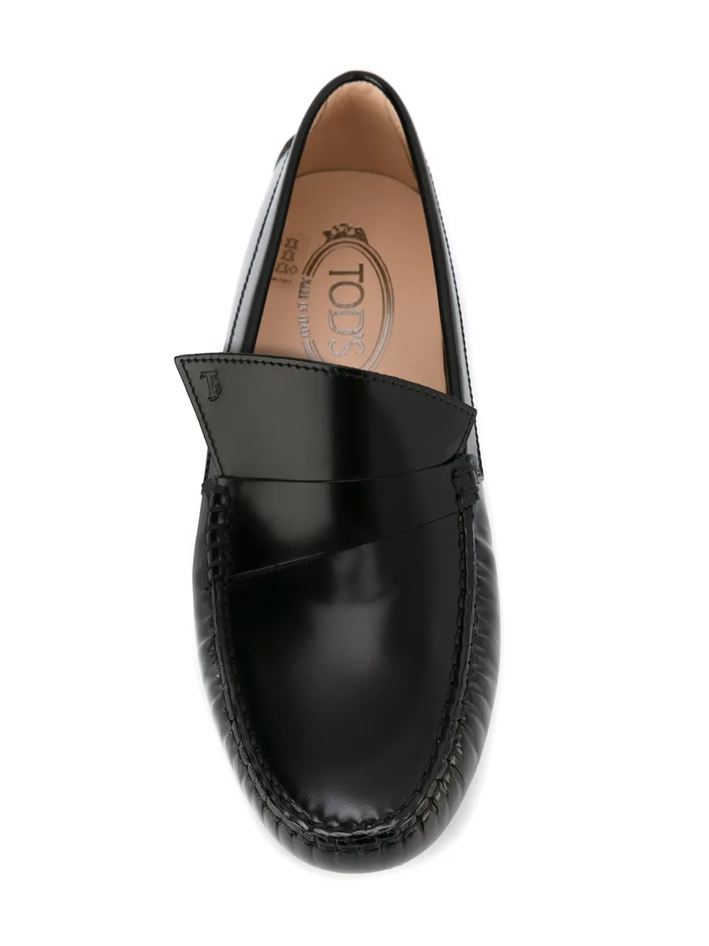 Tod's asymmetric tong driving shoes Zwart