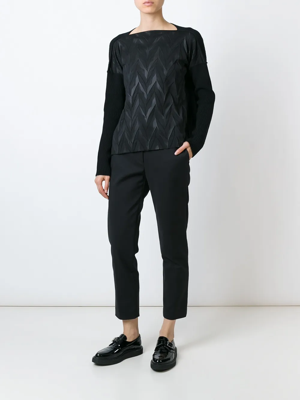Junya Watanabe MAN chevron panel sweater | Knitted Sweaters | Image 2