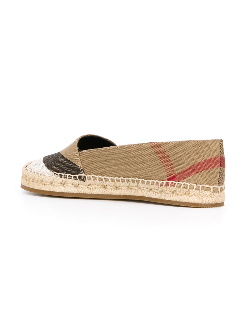 Burberry check cheap jute cotton espadrilles