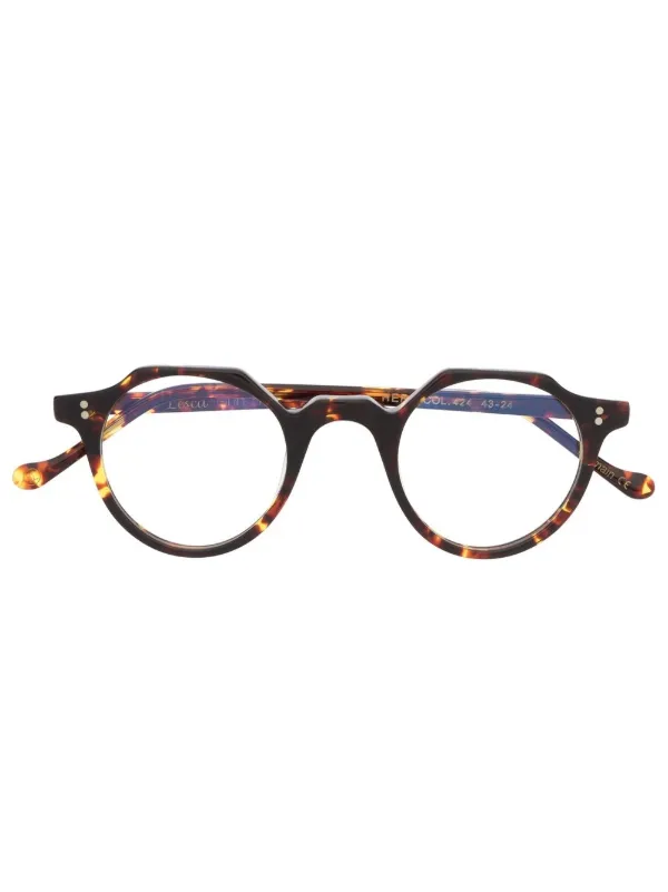 Lesca べっ甲柄 眼鏡フレーム | ブラウン | FARFETCH JP