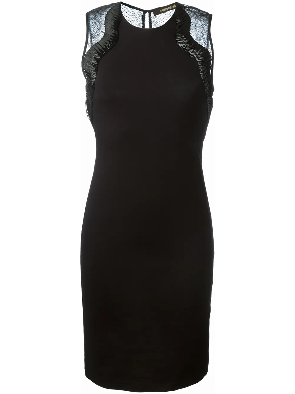 Roberto Cavalli Kleid mit Spitzeneinsatz - Schwarz