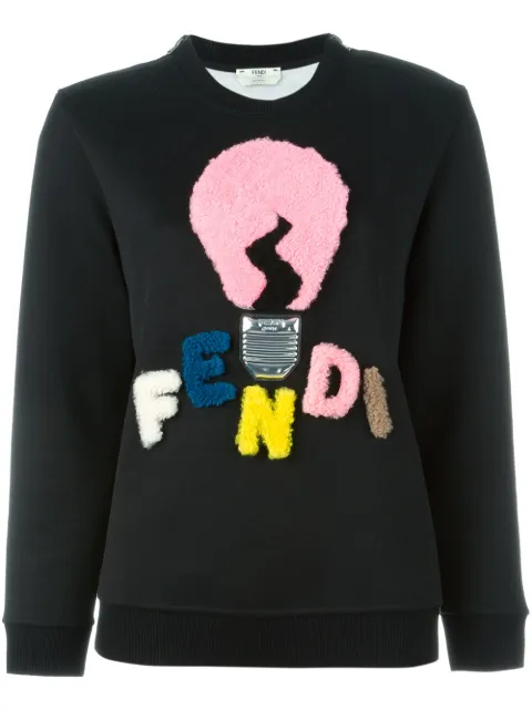FENDI shearling logo sweatshirt