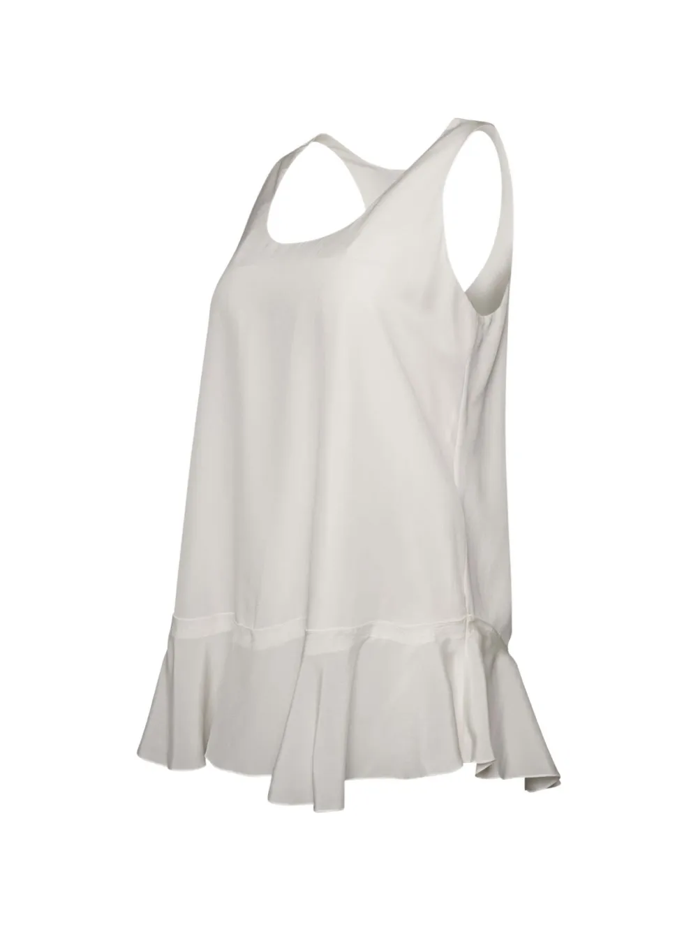  Chloé Seidentop Mit Godet Saum   Weiß 