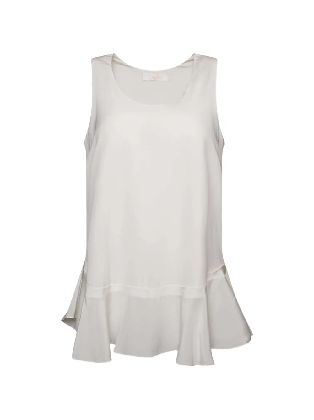 Chloé Seidentop mit Godet-Saum - Weiß