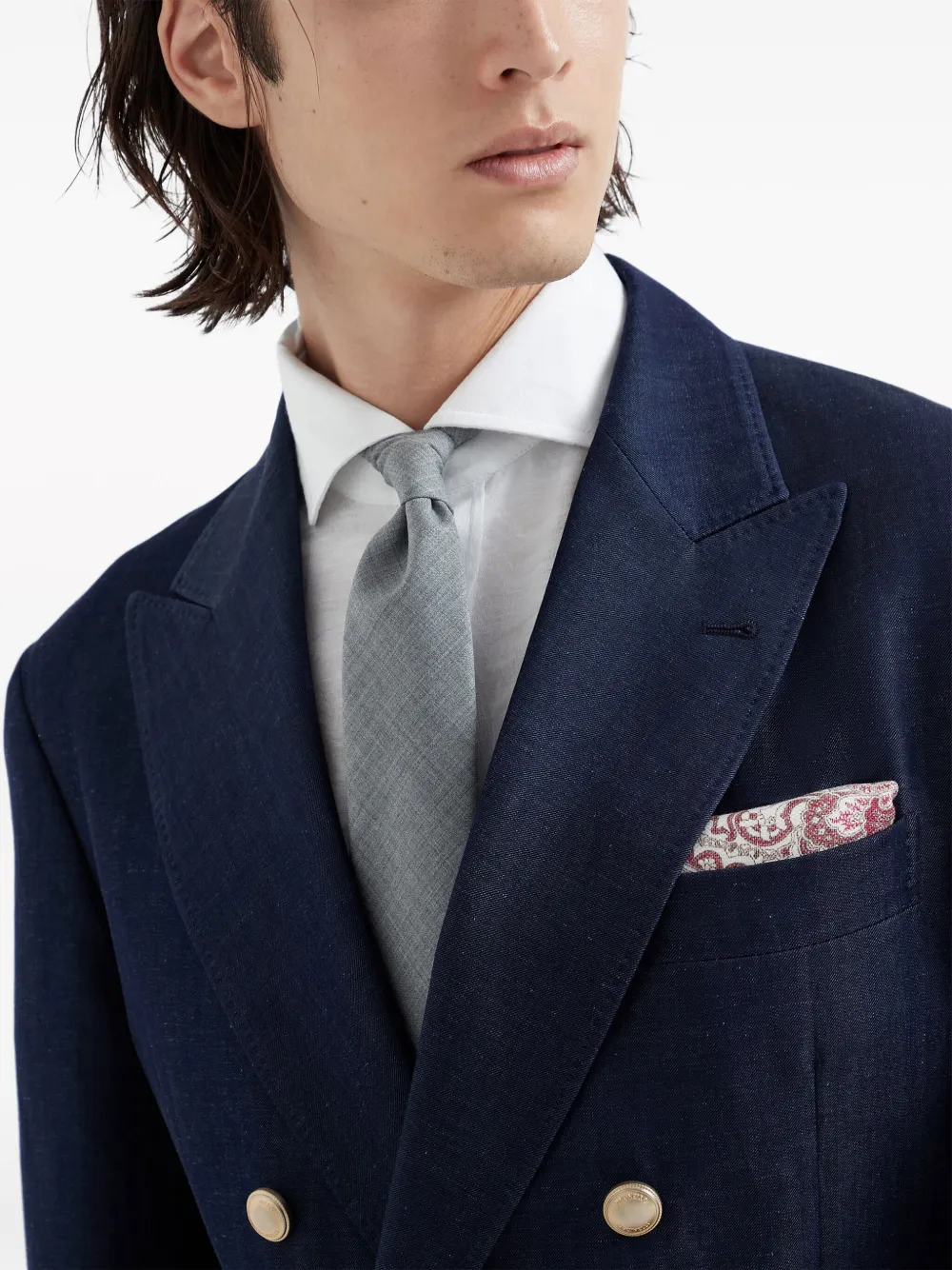 Brunello Cucinelli Textured Tie In Grey