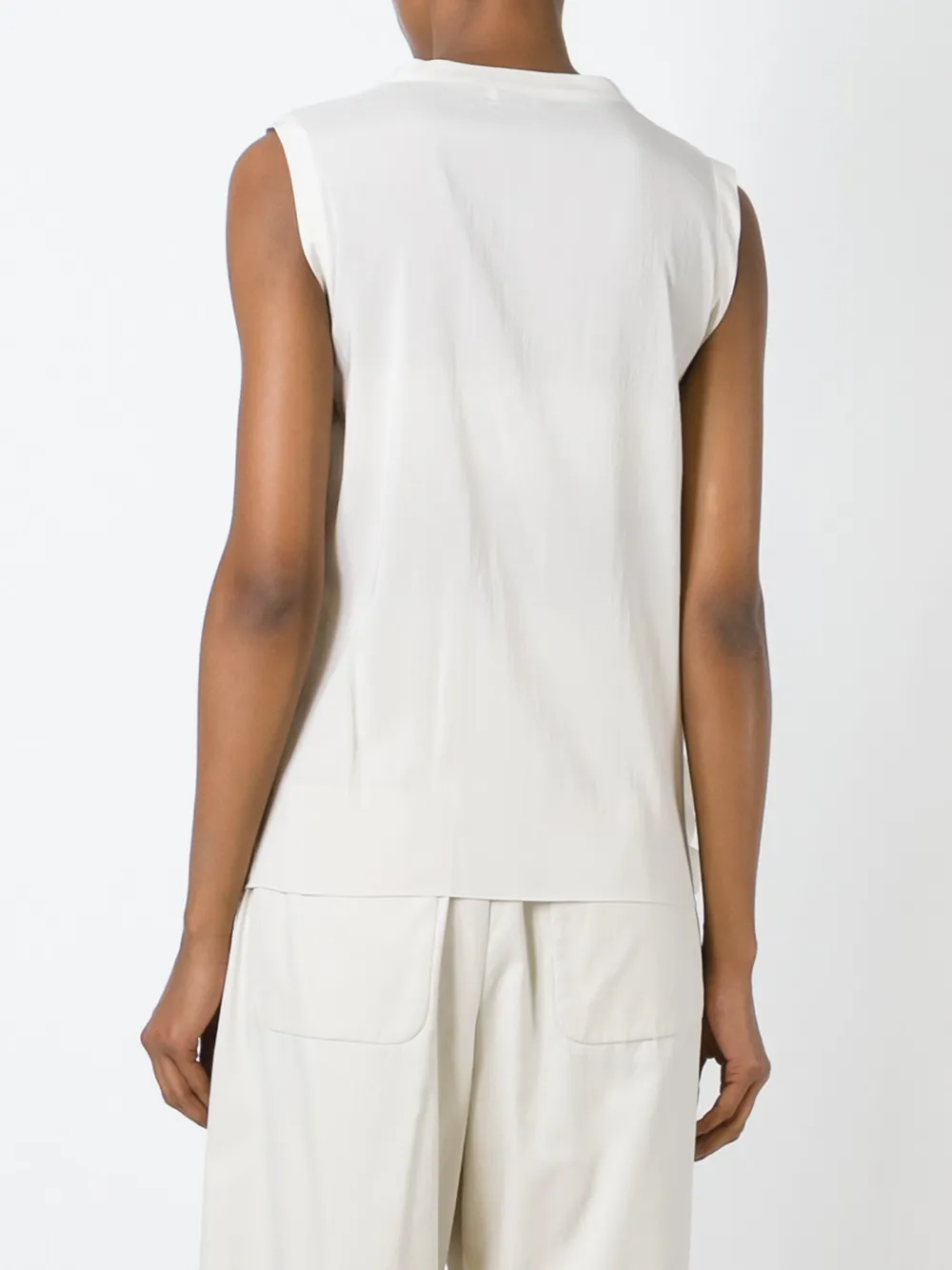 Brunello Cucinelli petal effect sleeveless top Beige