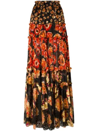 Medieval Girl Name Brown Floral Skirt
